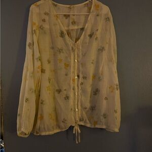 Elegant Floral Button-Down Blouse